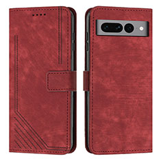 Leather Case Stands Flip Cover Holder Y07X for Google Pixel 7 Pro 5G Red