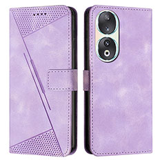 Leather Case Stands Flip Cover Holder Y07X for Huawei Honor 90 5G Purple