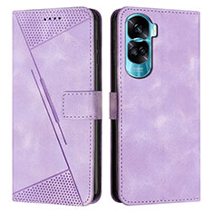 Leather Case Stands Flip Cover Holder Y07X for Huawei Honor 90 Lite 5G Purple