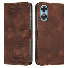 Leather Case Stands Flip Cover Holder Y07X for Huawei Honor X5 Plus Brown