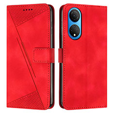 Leather Case Stands Flip Cover Holder Y07X for Huawei Honor X7 Red