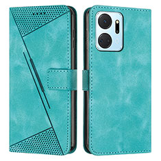 Leather Case Stands Flip Cover Holder Y07X for Huawei Honor X7a Green