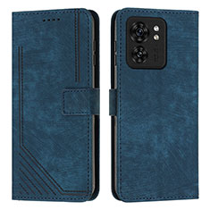 Leather Case Stands Flip Cover Holder Y07X for Motorola Moto Edge (2023) 5G Blue