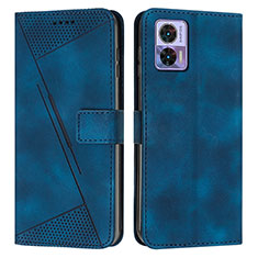 Leather Case Stands Flip Cover Holder Y07X for Motorola Moto Edge 30 Neo 5G Blue