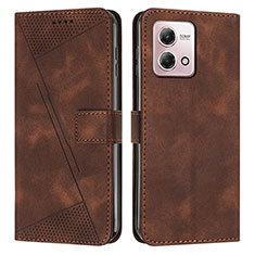 Leather Case Stands Flip Cover Holder Y07X for Motorola Moto G Stylus (2023) 5G Brown