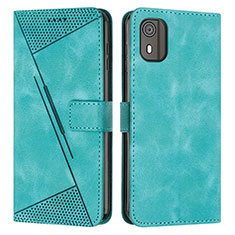 Leather Case Stands Flip Cover Holder Y07X for Nokia C02 Green