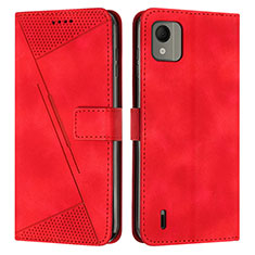 Leather Case Stands Flip Cover Holder Y07X for Nokia C110 Red