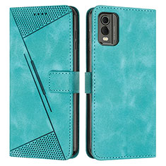 Leather Case Stands Flip Cover Holder Y07X for Nokia C210 Green