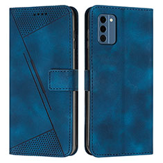 Leather Case Stands Flip Cover Holder Y07X for Nokia C300 Blue