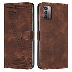 Leather Case Stands Flip Cover Holder Y07X for Nokia G11 Brown