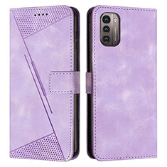 Leather Case Stands Flip Cover Holder Y07X for Nokia G11 Purple