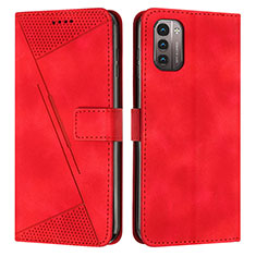 Leather Case Stands Flip Cover Holder Y07X for Nokia G11 Red