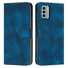 Leather Case Stands Flip Cover Holder Y07X for Nokia G22 Blue