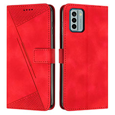 Leather Case Stands Flip Cover Holder Y07X for Nokia G22 Red