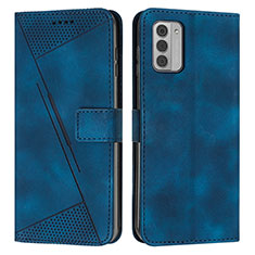 Leather Case Stands Flip Cover Holder Y07X for Nokia G42 5G Blue