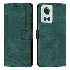 Leather Case Stands Flip Cover Holder Y07X for OnePlus 10R 5G Green