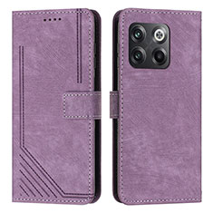 Leather Case Stands Flip Cover Holder Y07X for OnePlus Ace Pro 5G Purple