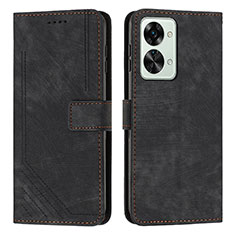 Leather Case Stands Flip Cover Holder Y07X for OnePlus Nord 2T 5G Black