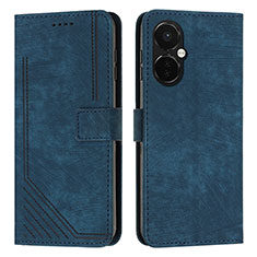 Leather Case Stands Flip Cover Holder Y07X for OnePlus Nord CE 3 5G Blue