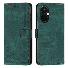 Leather Case Stands Flip Cover Holder Y07X for OnePlus Nord CE 3 5G Green