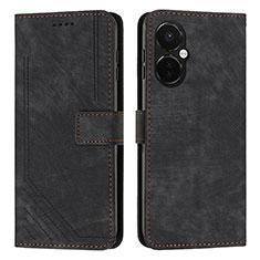 Leather Case Stands Flip Cover Holder Y07X for OnePlus Nord CE 3 Lite 5G Black