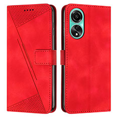 Leather Case Stands Flip Cover Holder Y07X for Oppo A38 Red