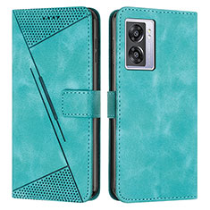 Leather Case Stands Flip Cover Holder Y07X for Oppo A77 5G Green