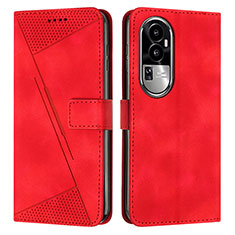 Leather Case Stands Flip Cover Holder Y07X for Oppo Reno10 Pro+ Plus 5G Red