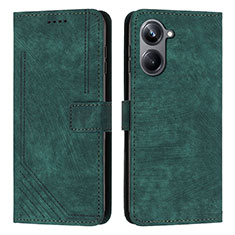 Leather Case Stands Flip Cover Holder Y07X for Realme 10 Pro 5G Green