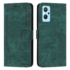 Leather Case Stands Flip Cover Holder Y07X for Realme 10T 5G Green