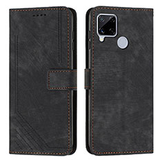 Leather Case Stands Flip Cover Holder Y07X for Realme 7i RMX2193 Black