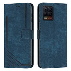 Leather Case Stands Flip Cover Holder Y07X for Realme 8 4G Blue