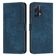 Leather Case Stands Flip Cover Holder Y07X for Realme 9 4G Blue