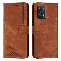 Leather Case Stands Flip Cover Holder Y07X for Realme 9 5G Brown