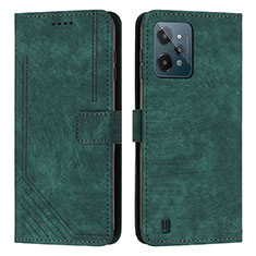 Leather Case Stands Flip Cover Holder Y07X for Realme C31 Green