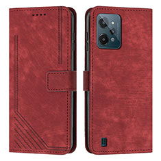 Leather Case Stands Flip Cover Holder Y07X for Realme C31 Red