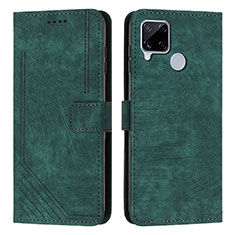 Leather Case Stands Flip Cover Holder Y07X for Realme Narzo 20 Green