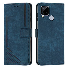 Leather Case Stands Flip Cover Holder Y07X for Realme Narzo 30A Blue