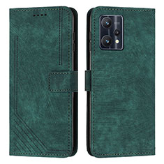 Leather Case Stands Flip Cover Holder Y07X for Realme Q5 5G Green