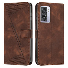 Leather Case Stands Flip Cover Holder Y07X for Realme V23i 5G Brown