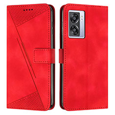 Leather Case Stands Flip Cover Holder Y07X for Realme V23i 5G Red