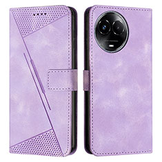 Leather Case Stands Flip Cover Holder Y07X for Realme V50s 5G Purple