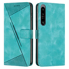 Leather Case Stands Flip Cover Holder Y07X for Sony Xperia 1 IV Green