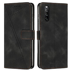 Leather Case Stands Flip Cover Holder Y07X for Sony Xperia 10 IV Black