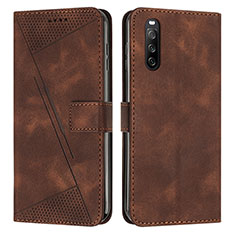 Leather Case Stands Flip Cover Holder Y07X for Sony Xperia 10 IV Brown