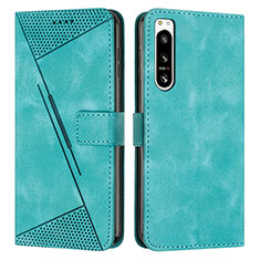 Leather Case Stands Flip Cover Holder Y07X for Sony Xperia 5 IV Green