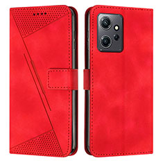 Leather Case Stands Flip Cover Holder Y07X for Xiaomi Redmi Note 12 4G Red