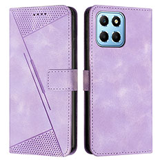 Leather Case Stands Flip Cover Holder Y08X for Huawei Honor 70 Lite 5G Purple