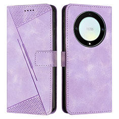 Leather Case Stands Flip Cover Holder Y08X for Huawei Honor Magic5 Lite 5G Purple