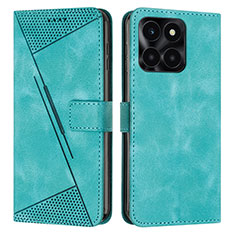 Leather Case Stands Flip Cover Holder Y08X for Huawei Honor X6a Green